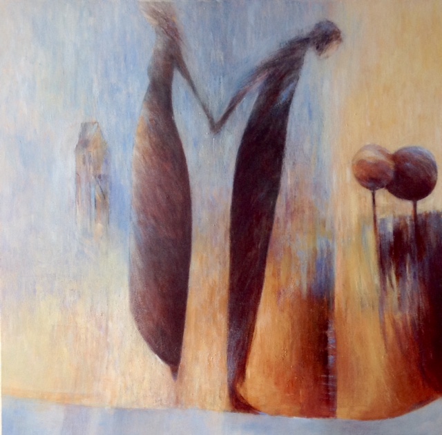 Monika Strugarek schilderij, De keuze, acryl, 70x70